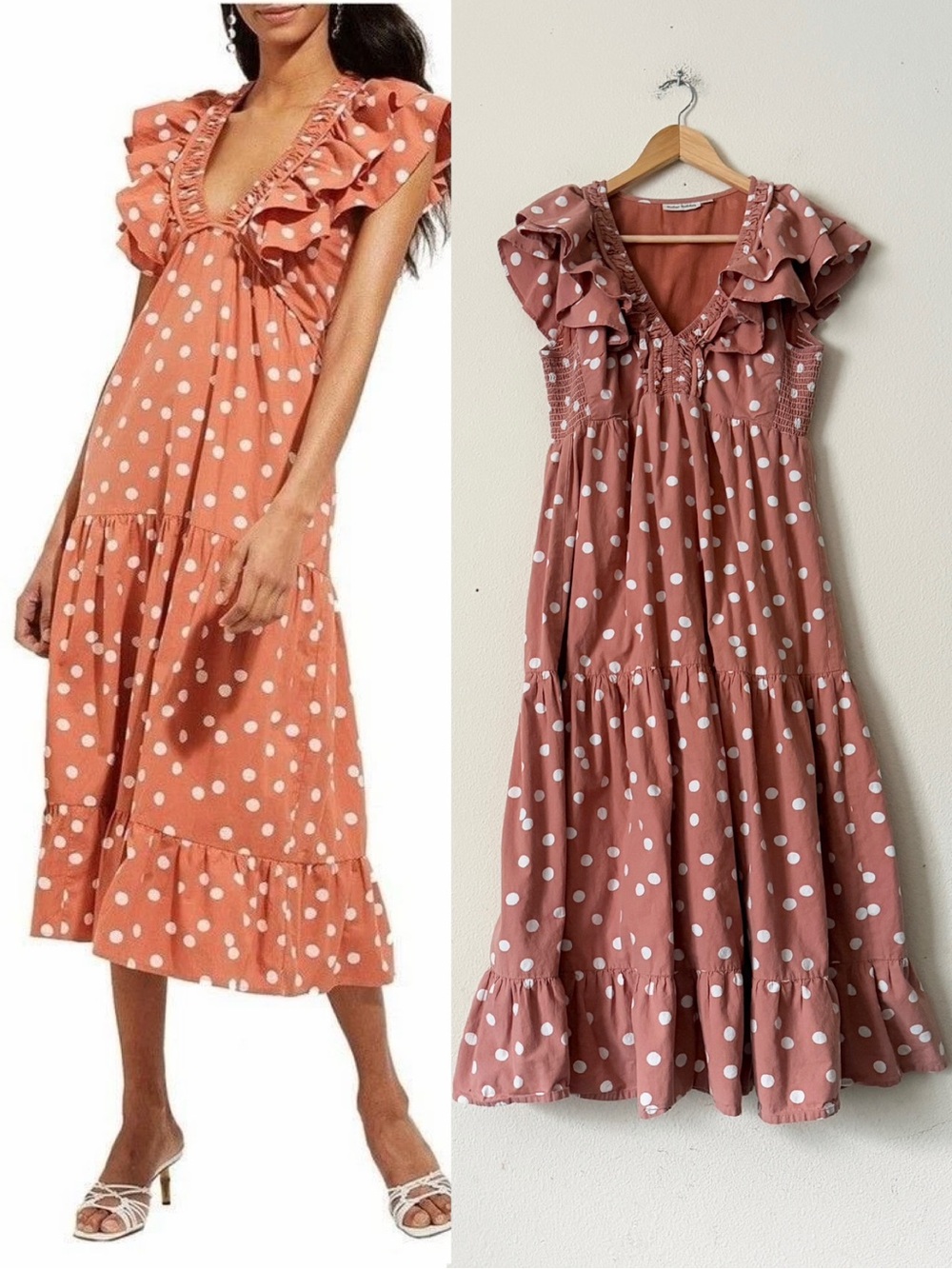 Roller Rabbit SMALL ruffle short sleeve polka dot midi dress